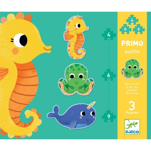 Djeco Primo puzzle - A tengerben, 4, 6, 9 db-os - In the sea 